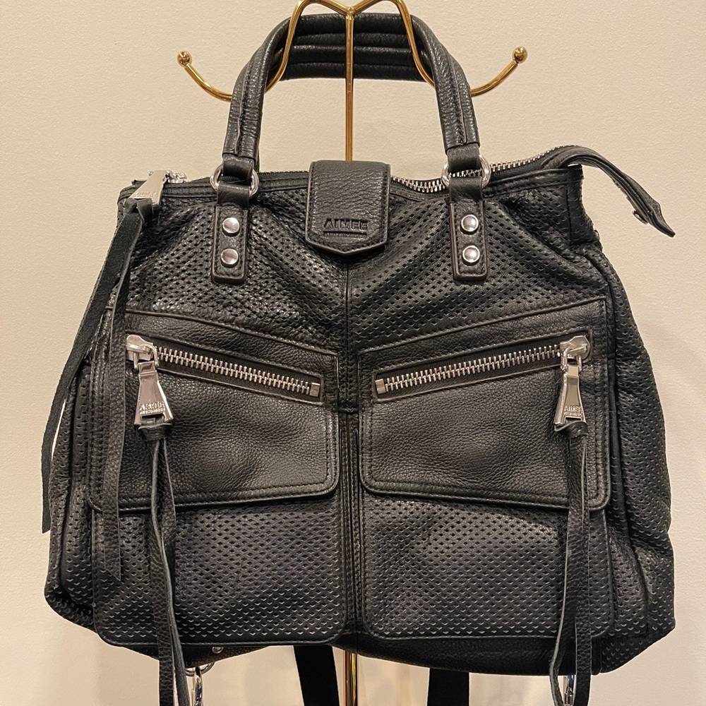 Perforated leather backpack/tote